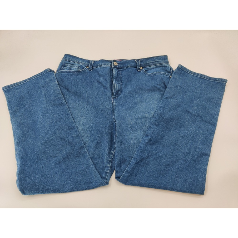 Gloria Vanderbilt Amanda High Rise Tapered Jeans Medium Wash Blue 16 Short